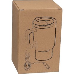 Warmhaltebecher mit USB Anschluss - Silbergrau