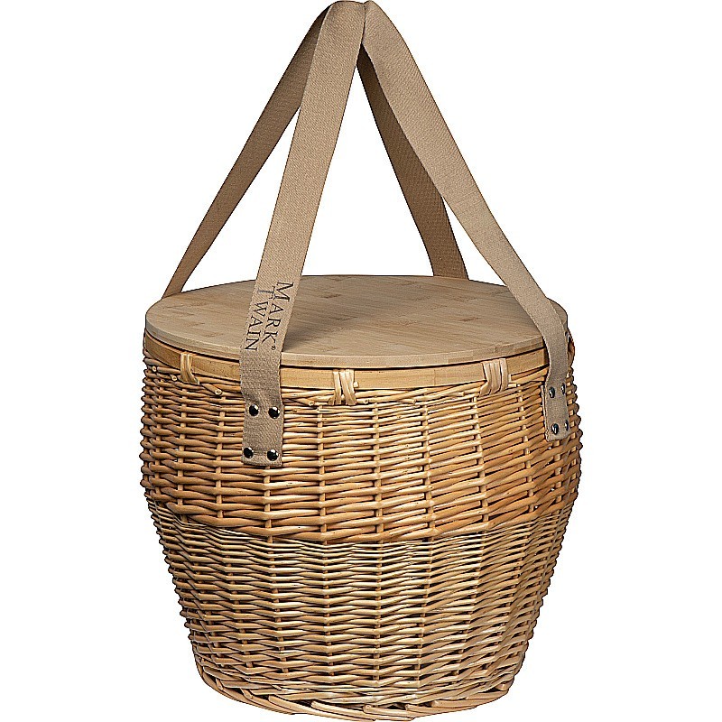 Mark Twain Picknickkorb aus Rattan - Beige