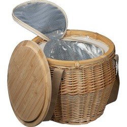 Mark Twain Picknickkorb aus Rattan - Beige