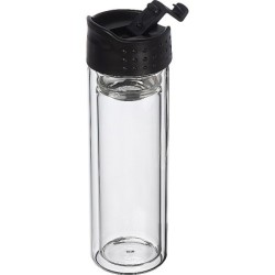 Borosilikat Glasflasche mit Teesieb 400 ml - Transparent