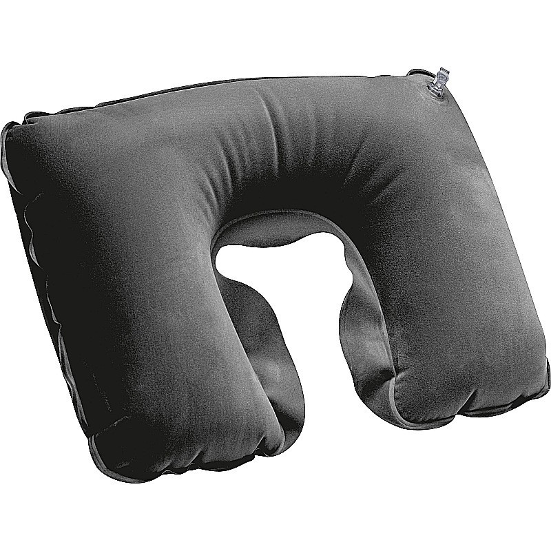 Aufblasbares Nackenkissen mit Etui - Schwarz