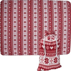 Weihnachtliche Kuscheldecke - Rot