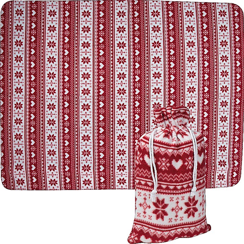 Weihnachtliche Kuscheldecke - Rot