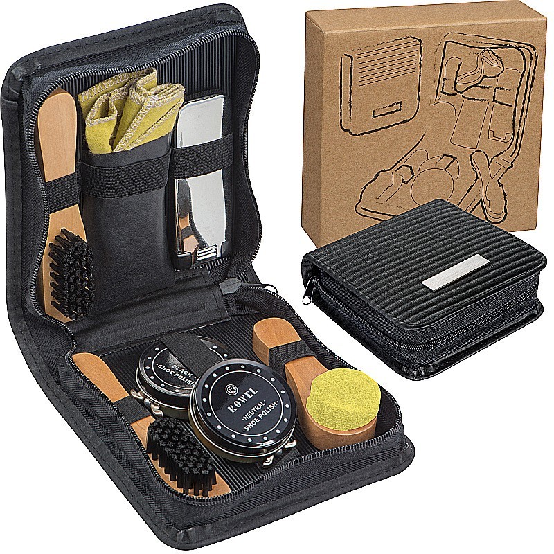 Extravagantes Schuhputz-Set - Schwarz