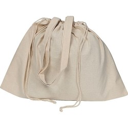 Bio Baumwolltasche (GOTS) mit Verschluss  - Beige