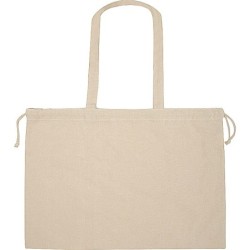 Bio Baumwolltasche (GOTS) mit Verschluss  - Beige