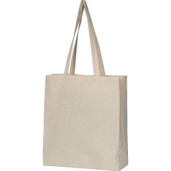Bio Baumwolltasche (GOTS) mit Bodenfalte - Beige