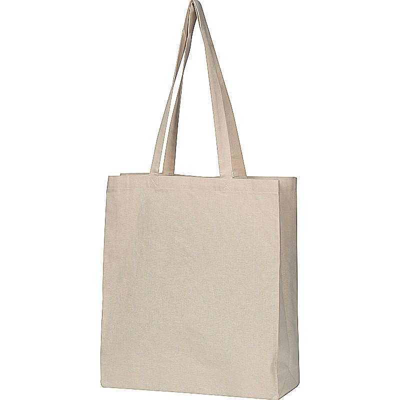 Bio Baumwolltasche (GOTS) mit Bodenfalte - Beige