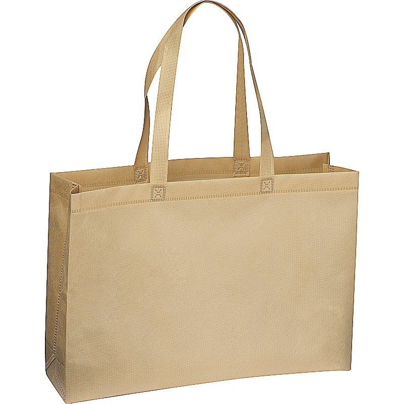 Non Woven Tasche mit Bodenfalte - Beige