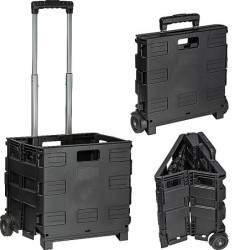 Klapbarer Einkaufstrolley - Schwarz