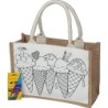 Jute Baumwolltasche zum Ausmalen  - Beige