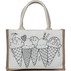 Jute Baumwolltasche zum Ausmalen  - Beige