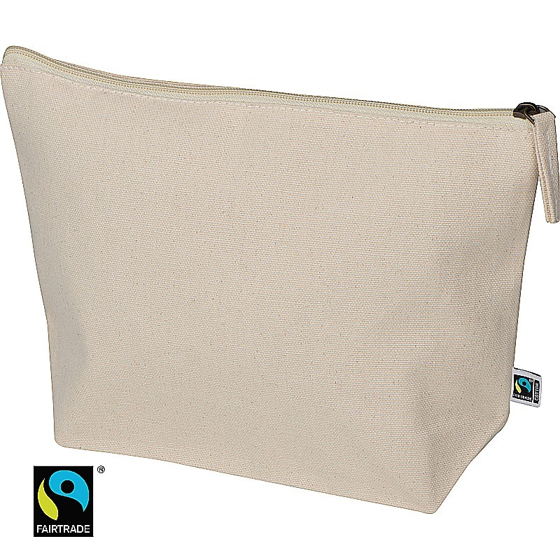 Fairtrade Kulturtasche aus Baumwolle  - Beige