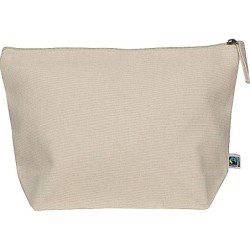 Fairtrade Kulturtasche aus Baumwolle  - Beige