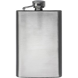 Flachmann aus Edelstahl 104 ml - Silbergrau