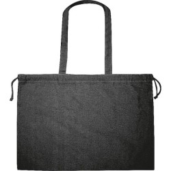 Bio Baumwolltasche (GOTS) mit Verschluss  - Schwarz