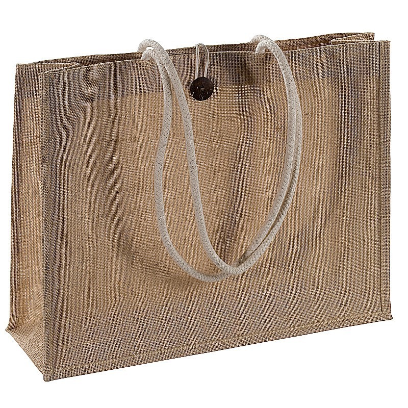 Jutetasche mit robusten Kordelgriffen - Braun