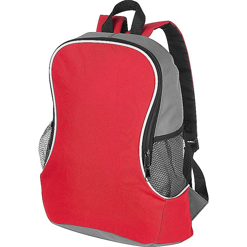 Rucksack mit Seitenfächern aus Polyester - Rot