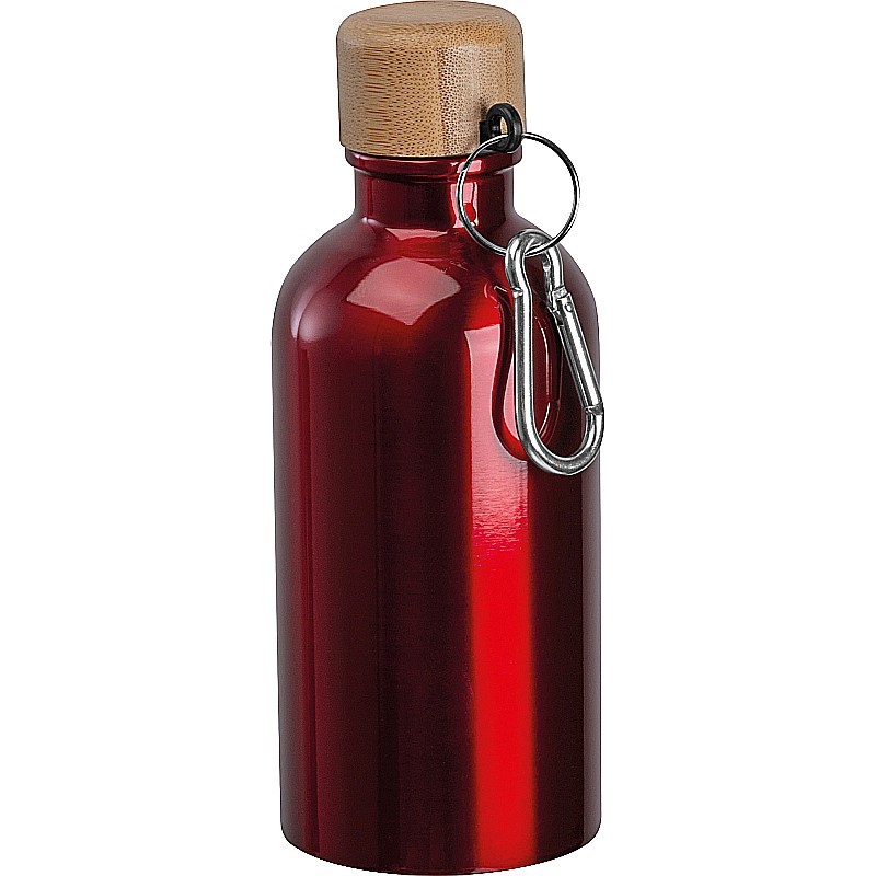 Edelstahltrinkflasche mit Karabiner, 400ml