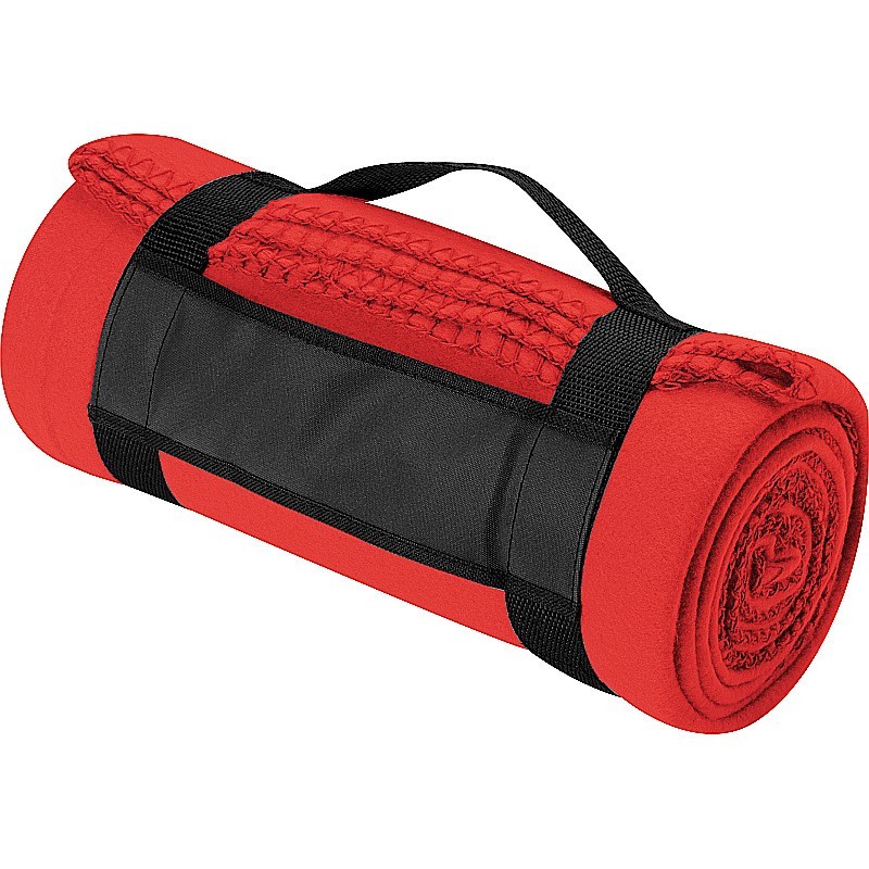 Fleecedecke mit Tragebanderole