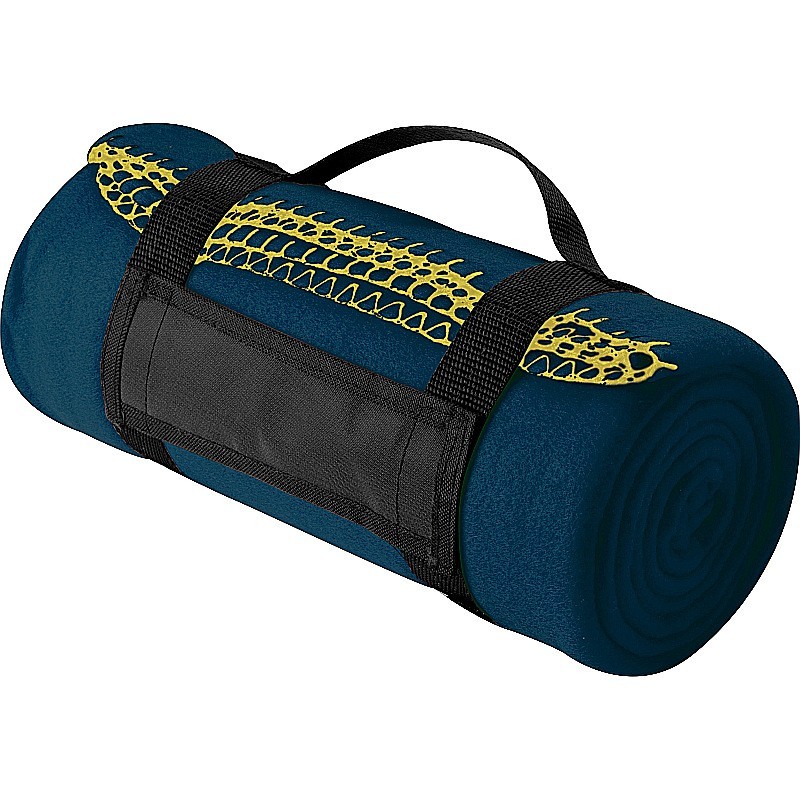 Fleecedecke mit Tragebanderole