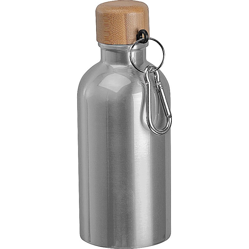 Edelstahltrinkflasche mit Karabiner, 400ml