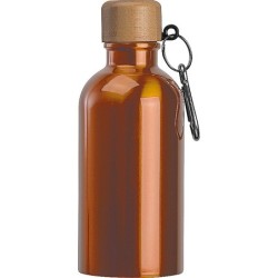 Edelstahltrinkflasche mit Karabiner, 400ml