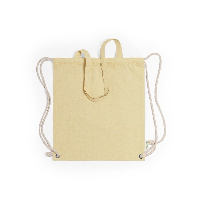 Baumwolltasche 2 in 1, Beutel mit Kordel, Einkaufstasche