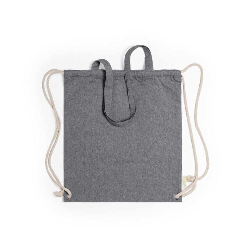 Baumwolltasche 2 in 1, Beutel mit Kordel, Einkaufstasche