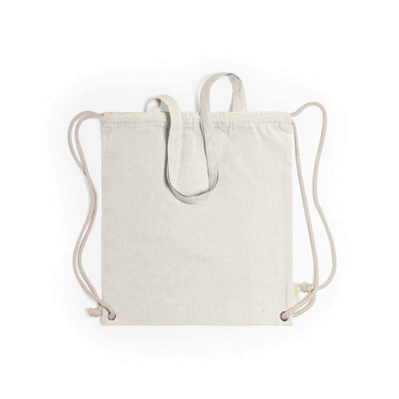 Baumwolltasche 2 in 1, Beutel mit Kordel, Einkaufstasche