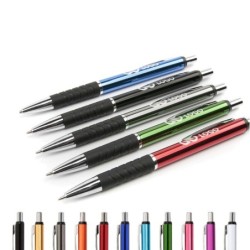 50 Stück Kugelschreiber mit gummiertem Griff aus Metall - 160120