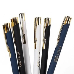 50 Stück Goldiger Kugelschreiber aus Metall - 160136