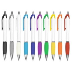 50 Stück Kugelschreiber mit gummiertem Griff aus Plastik - 160038