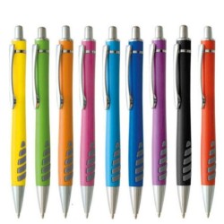 50 Stück Kugelschreiber mit gummiertem Griff aus Plastik - 160002