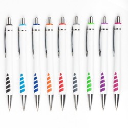 50 Stück Kugelschreiber mit gummiertem Griff aus Plastik - 160003