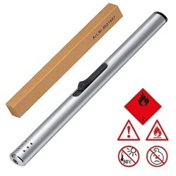 Stabfeuerzeug aus Metall - Silbergrau