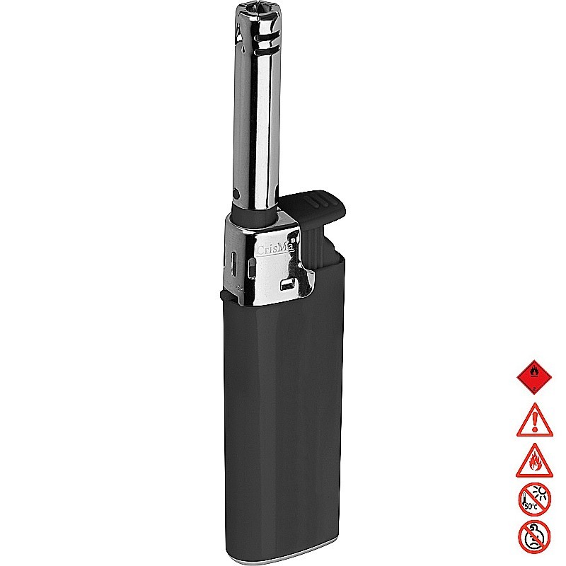 Feuerzeug mit Aufsatz für Kerzen - Schwarz