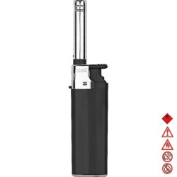 Feuerzeug mit Aufsatz für Kerzen - Schwarz