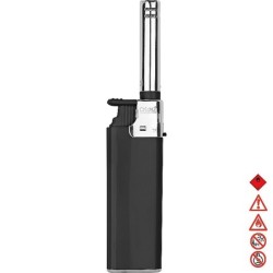 Feuerzeug mit Aufsatz für Kerzen - Schwarz