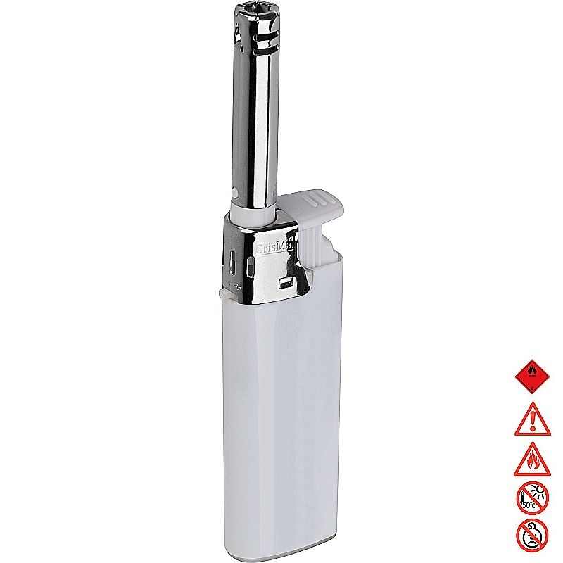 Feuerzeug mit Aufsatz für Kerzen - Weiß