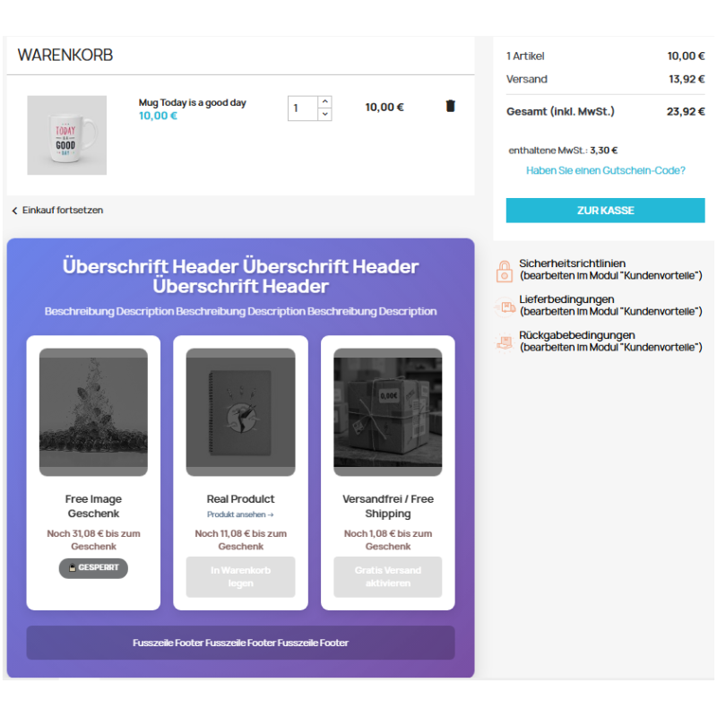 Cart Gifts - Warenkorb Geschenke